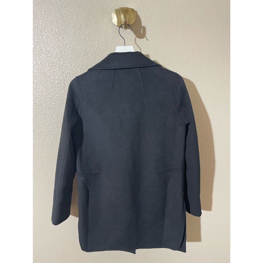 Belle & Bloom Women's Black Peacoat with Classic Notch Lapel - Picture 2 of 6